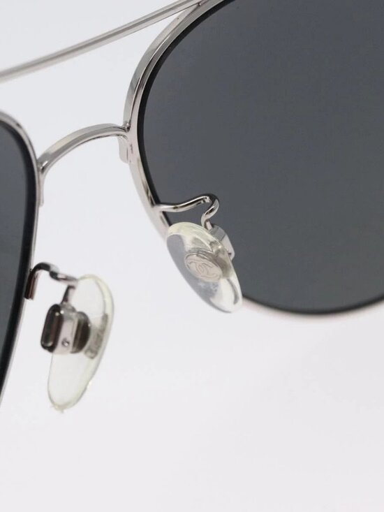 CHANEL Sunglasses metal Silver CC Auth ka2965 main image 13
